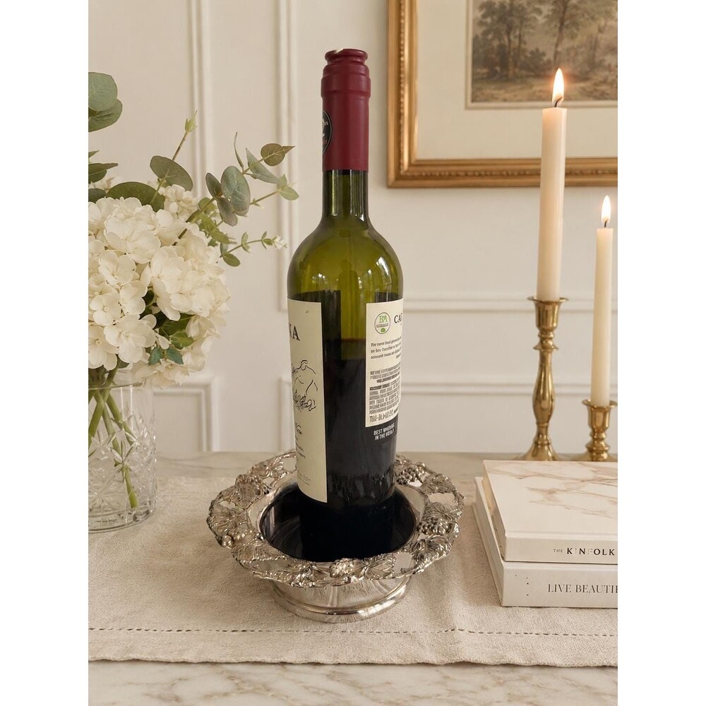 Vintage Godinger Silver-Plated Wine or Champagne Bottle Holder Coaster Caddy